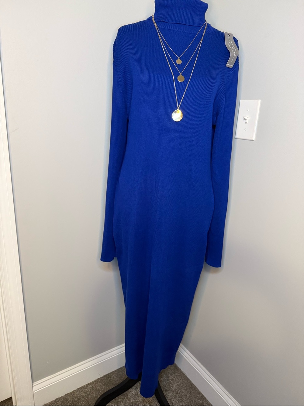 Lane Bryant Cobalt Blue Turtleneck Maxi Dress